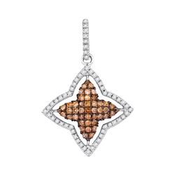 0.50 CTWCognac-brown Color Diamond Star Pendant 10KT White Gold - REF-25H4M