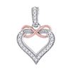 Image 1 : 0.10 CTW Diamond Heart Infinity Pendant 10KT Two-tone Gold - REF-10W5K