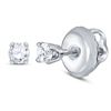 Image 1 : 0.06 CTW Girls Infant Diamond Solitaire Stud Earrings 14KT White Gold - REF-6F6N