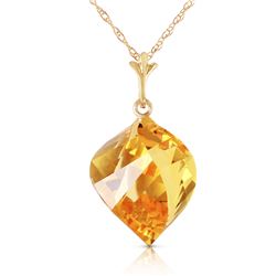 Genuine 11.75 ctw Citrine Necklace Jewelry 14KT Yellow Gold - REF-26Z7N