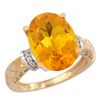 Image 1 : Natural 5.53 ctw Citrine & Diamond Engagement Ring 14K Yellow Gold - REF-60H3W