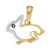 Image 1 : 0.05 CTW Diamond Rabbit Bunny Pendant 10KT Yellow Gold - REF-8K9W