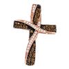 Image 1 : 0.57 CTW Cognac-brown Color Diamond Cross Pendant 10KT Rose Gold - REF-32K9W