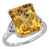 Image 1 : Natural 5.44 ctw whisky-quartz & Diamond Engagement Ring 10K White Gold - REF-30Z2Y