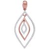 Image 1 : 0.25 CTW Diamond Triple Nested Oval Outline Pendant 10KT Rose Gold - REF-25X4Y