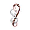 Image 1 : 0.15 CTW Red Color Diamond Infinity Heart Pendant 10KT Rose Gold - REF-16W4K