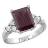 Image 1 : Natural 2.86 ctw rhodolite & Diamond Engagement Ring 10K White Gold - REF-53Y5X