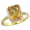 Image 1 : Natural 2.63 ctw Whisky-quartz & Diamond Engagement Ring 10K Yellow Gold - REF-31G9M