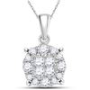 Image 1 : 0.25 CTW Princess Diamond Soleil Cluster Pendant 14KT White Gold - REF-26M9H