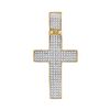 Image 1 : 0.50 CTWMens Diamond Roman Cross Charm Pendant 10KT Yellow Gold - REF-44H9M