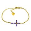 Image 1 : Genuine 1.15 ctw Amethyst Bracelet Jewelry 14KT Yellow Gold - REF-53K2V