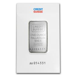 Genuine 1 oz 0.9999 Fine Palladium Bar - Credit Suisse