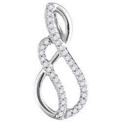 0.10 CTW Diamond Infinity Pendant 10KT White Gold - REF-7K4W