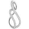 Image 1 : 0.10 CTW Diamond Infinity Pendant 10KT White Gold - REF-7K4W
