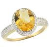 Image 1 : Natural 2.56 ctw Citrine & Diamond Engagement Ring 10K Yellow Gold - REF-32M7H