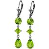 Image 1 : Genuine 6.3 ctw Peridot Earrings Jewelry 14KT White Gold - REF-52R2P