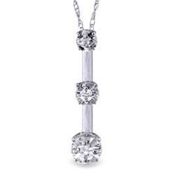 Genuine 0.10 ctw Diamond Anniversary Necklace Jewelry 14KT White Gold - REF-25M6T