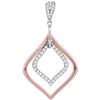 Image 1 : 0.27 CTW Diamond Pointed Oval Pendant 10KT Two-tone Gold - REF-22X4Y