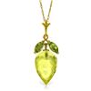 Image 1 : Genuine 9.5 ctw Quartz Lemon & Peridot Necklace Jewelry 14KT Yellow Gold - REF-25K8V