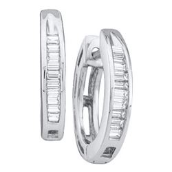 0.15 CTW Diamond Huggie Earrings 14KT White Gold - REF-14H9M