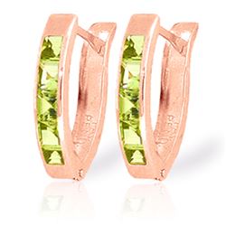 Genuine 1 ctw Peridot Earrings Jewelry 14KT Rose Gold - REF-24X3M