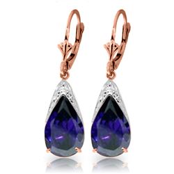 Genuine 9.3 ctw Sapphire Earrings Jewelry 14KT Rose Gold - REF-87K3V