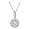 Image 1 : 0.33 CTW Diamond Cluster Pendant 10KT Yellow Gold - REF-26H9M