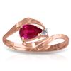 Image 1 : Genuine 0.51 ctw Ruby & Diamond Ring Jewelry 14KT Rose Gold - REF-28N3R