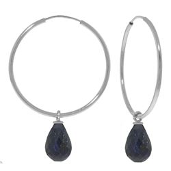 Genuine 6.6 ctw Sapphire Earrings Jewelry 14KT White Gold - REF-26F7Z