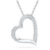 0.13 CTW Diamond Heart Outline Pendant 10KT White Gold - REF-8X9Y
