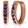 Image 1 : Genuine 1.20 ctw Amethyst Earrings Jewelry 14KT Rose Gold - REF-56P7H