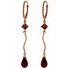 Image 1 : Genuine 3.5 ctw Garnet Earrings Jewelry 14KT Rose Gold - REF-33K8V
