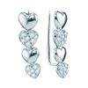 Image 1 : 0.48 CTW Diamond Heart Climber Earrings 10KT White Gold - REF-41F9N