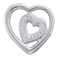 0.05 CTW Diamond Heart Love Pendant 10KT White Gold - REF-12W8K