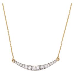 1 CTW Diamond Curved Bar Pendant 10KT Yellow Gold - REF-104H9M