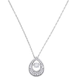 0.50 CTWDiamond Solitaire Teardrop Pendant 10KT White Gold - REF-49F5N