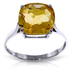 Genuine 3.6 ctw Citrine Ring Jewelry 14KT White Gold - REF-34R7P