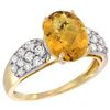 Image 1 : Natural 2.75 ctw quartz & Diamond Engagement Ring 14K Yellow Gold - REF-57A7V