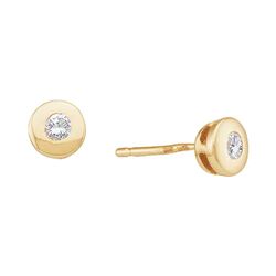 0.10 CTW Diamond Solitaire Screwback Stud Earrings 14KT Yellow Gold - REF-14W9K