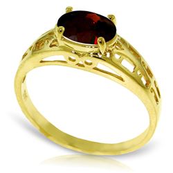 Genuine 1.15 ctw Garnet Ring Jewelry 14KT Yellow Gold - REF-32N3R