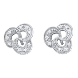 0.06 CTW Diamond Trinity Stud Earrings 10KT White Gold - REF-8F9N