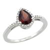 Image 1 : Natural 1.53 ctw garnet & Diamond Engagement Ring 14K White Gold - REF-25V5F