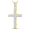 Image 1 : 1.38 CTW Mens Diamond Crucifix Cross Charm Pendant 10KT Yellow Gold - REF-134F9N