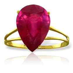 Genuine 5 ctw Ruby Ring Jewelry 14KT Yellow Gold - REF-57Y3F