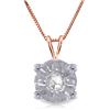 Genuine 0.03 ctw Diamond Anniversary Necklace Jewelry 14KT Rose Gold - REF-22A7K