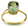 Genuine 2.2 ctw Green Amethyst Ring Jewelry 14KT Yellow Gold - REF-27V8W