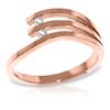 Image 1 : Genuine 0.06 ctw Diamond Anniversary Ring Jewelry 14KT Rose Gold - REF-52P2H