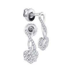 0.15 CTW Diamond Heart Screwback Earrings 10KT White Gold - REF-18F2N