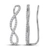 Image 1 : 0.46 CTW Diamond Infinity Climber Earrings 10KT White Gold - REF-37Y5X