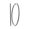 3.73 CTW Natural Black Sapphire Slender Hoop Earrings 14KT White Gold - REF-119N9F